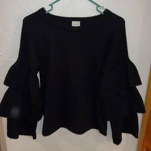 Ruffle sleeve sweater